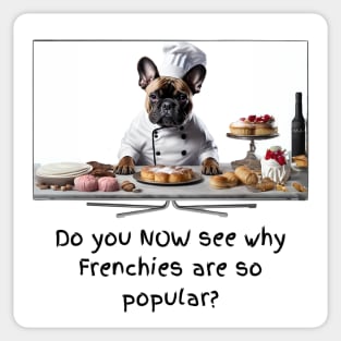 Talented French Bulldog Hosting Baking TV Show Sticker